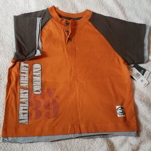 Boys' Orange and Gray Short Sleeve Tee